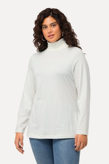 Ulla Popken Rundhalsshirt Shirt Rollkragen Slim Langarm günstig online kaufen