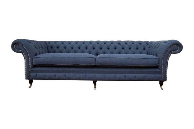 Xlmoebel Sofa Design Chesterfield Sofa 4-Sitzer Gewebe Sitzmöbel Blau Polst günstig online kaufen