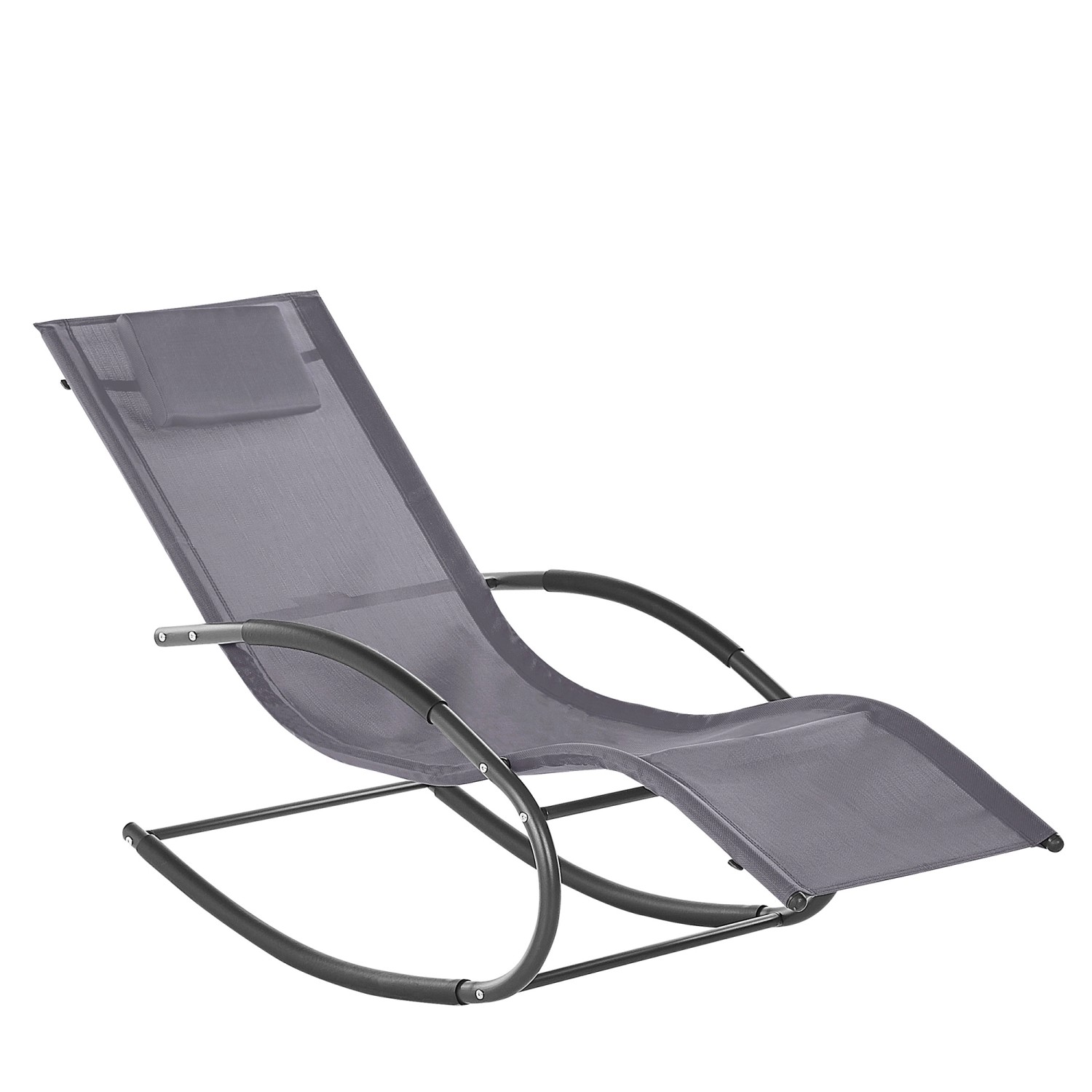 Beliani Gartenliege Grau Schwarz 155x60x90 günstig online kaufen