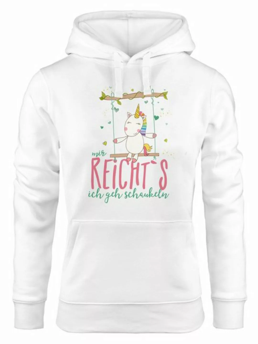 MoonWorks Hoodie Damen Kapuzen-Pullover Hoodie Einhorn auf Schaukel Mir rei günstig online kaufen