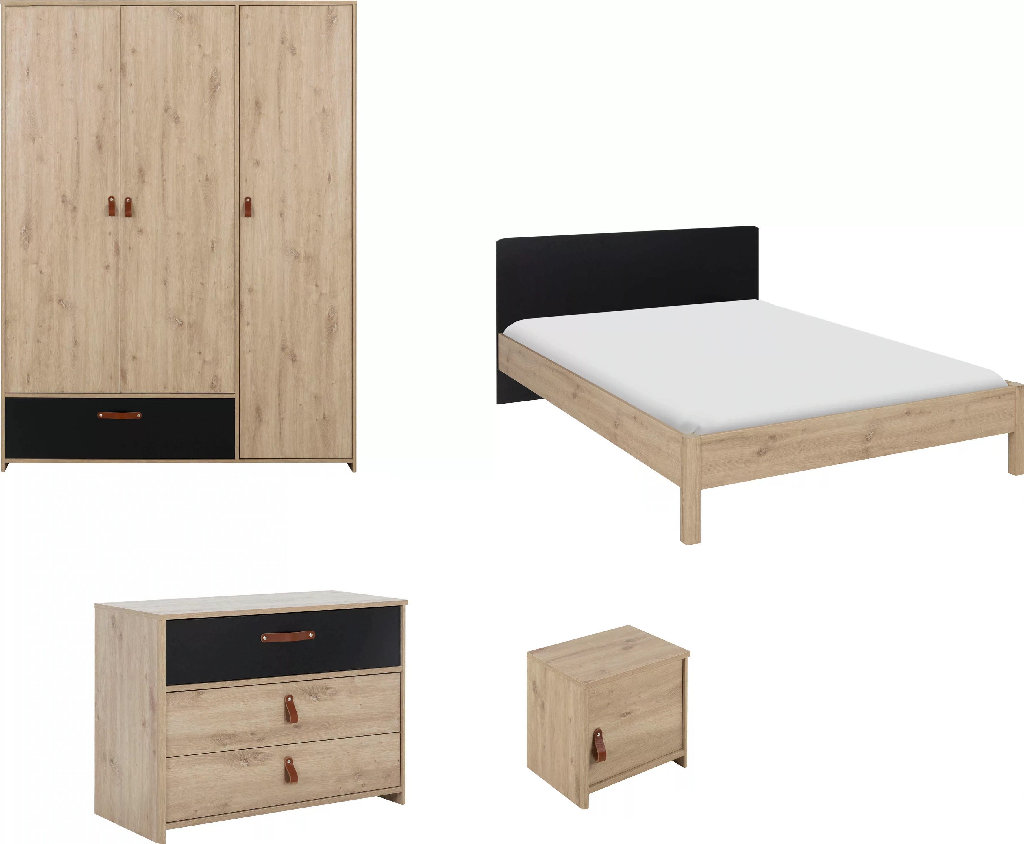 Gami Jugendzimmer-Set "Arthus", (6 tlg., Bett mit Kopfteil, Nachttisch, Kle günstig online kaufen