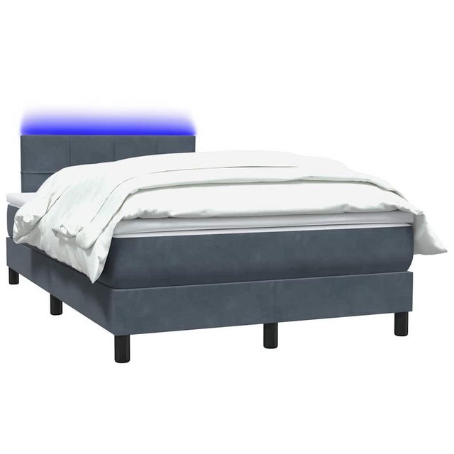 vidaXL Bett Boxspringbett mit Matratze Dunkelgrau 120x210 cm Samt günstig online kaufen