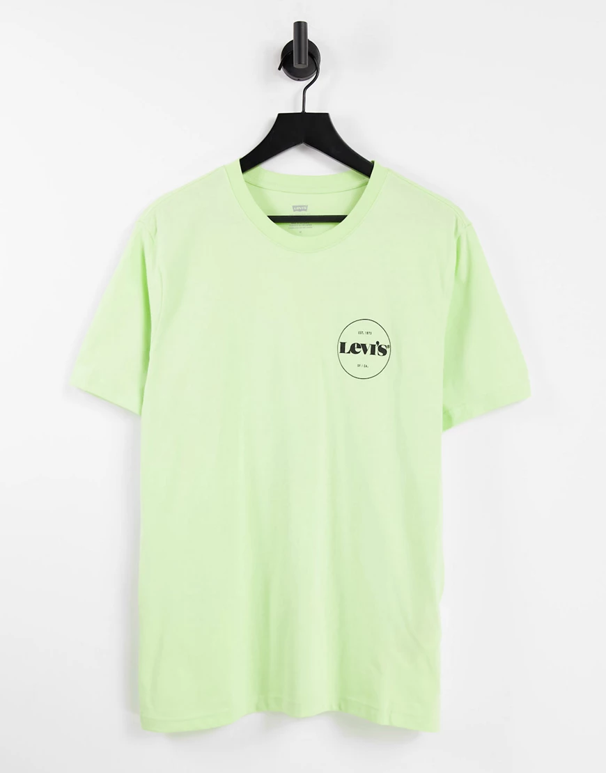 Levi's – T-Shirt in Grün mit großem Grafik-Print günstig online kaufen