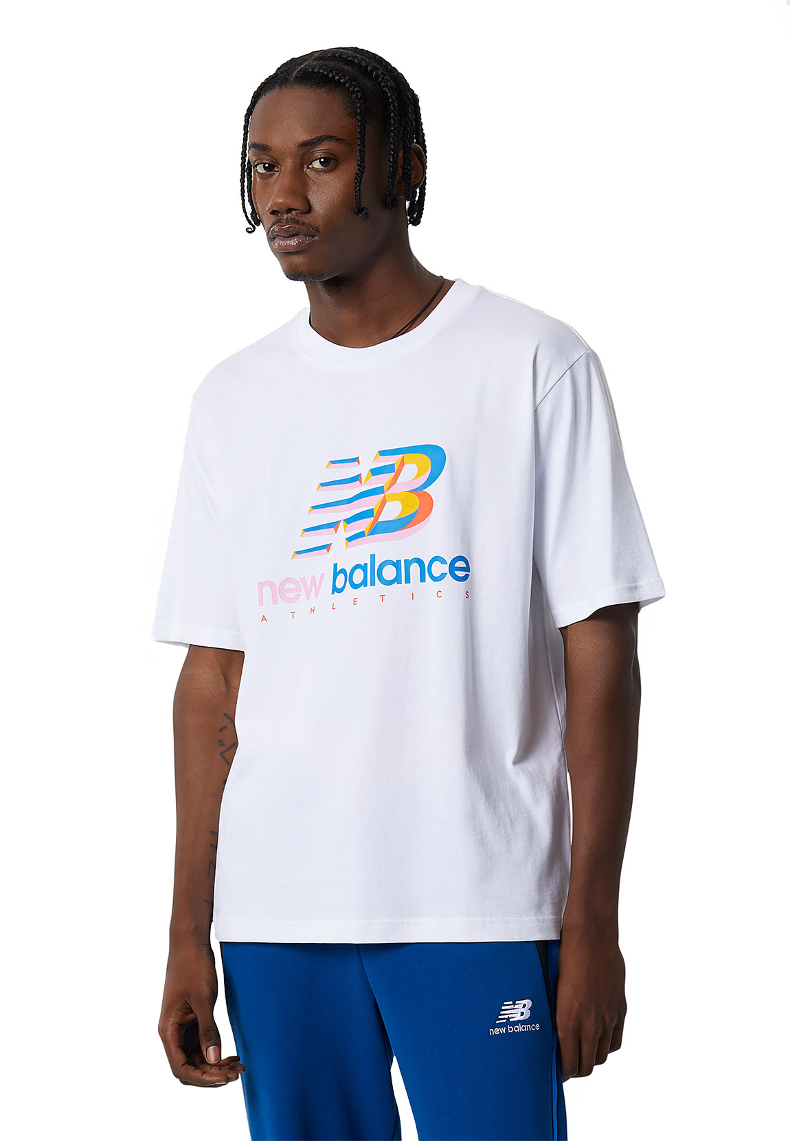New Balance Herren T-Shirt AT AMP LOGO TEE MT21503 WT Weiß günstig online kaufen