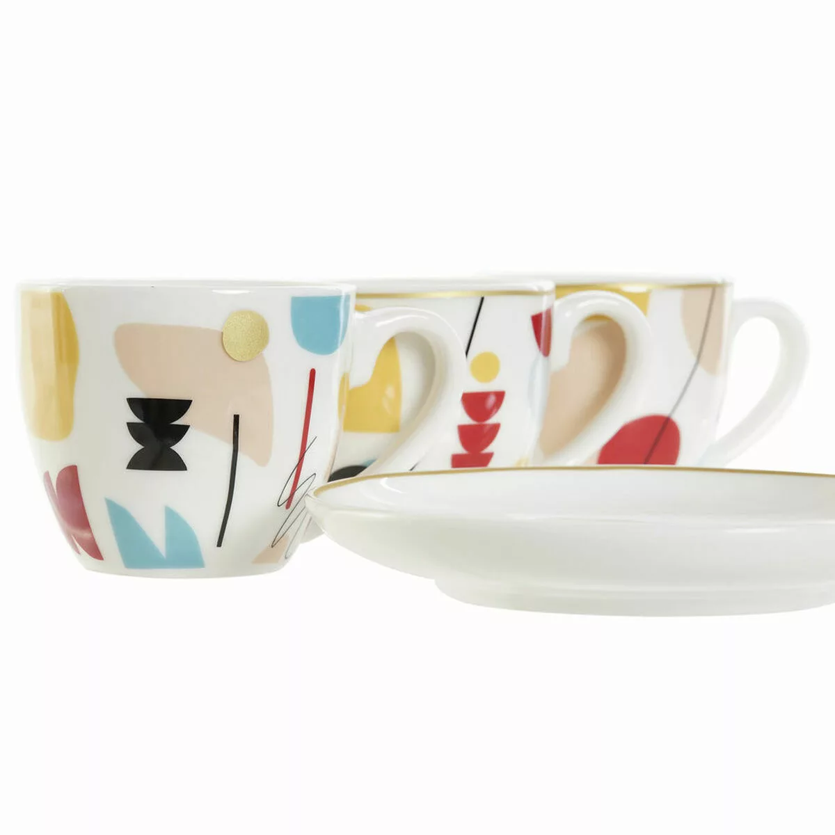 Satz Von Kaffeetassen Dkd Home Decor Abstrakt Bone China Porzellan (80 Ml) günstig online kaufen