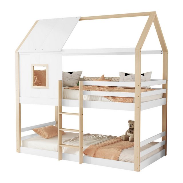 Odikalo Etagenbett Kinderbett HausBett Fensterleiste Lattenrost 90*200cm(oh günstig online kaufen