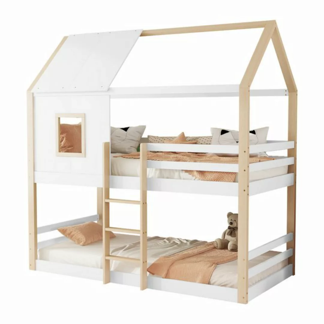 OKWISH Etagenbett Einzelbett Kinderbett Hausbett Gästebett Holzbett (aus Ki günstig online kaufen