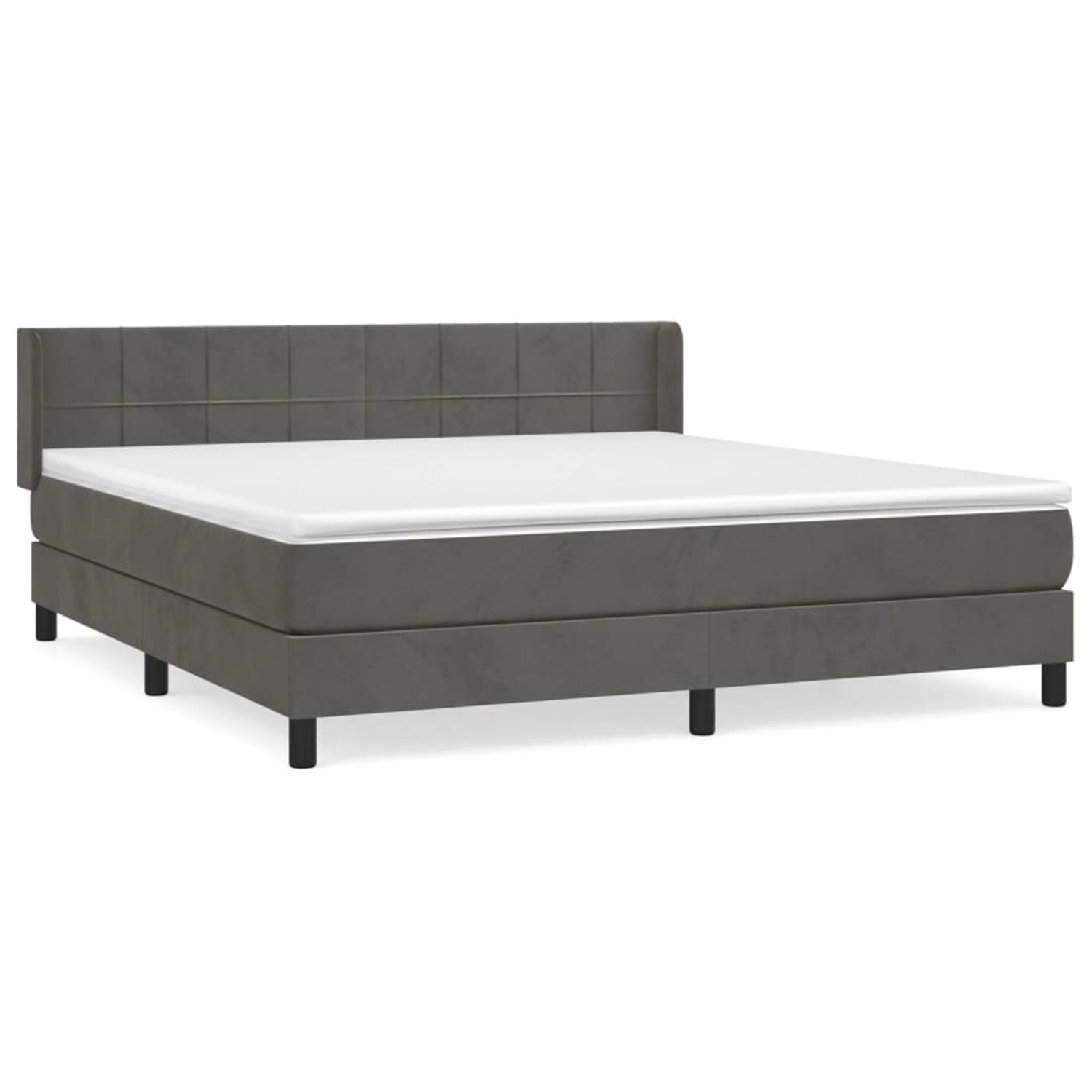 vidaXL Boxspringbett mit Matratze Dunkelgrau 180x200 cm Samt1369653 günstig online kaufen