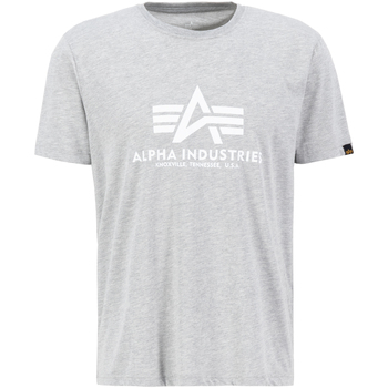 Alpha Industries  T-Shirts & Poloshirts Basic T-Shirt BL - greyheather/whit günstig online kaufen