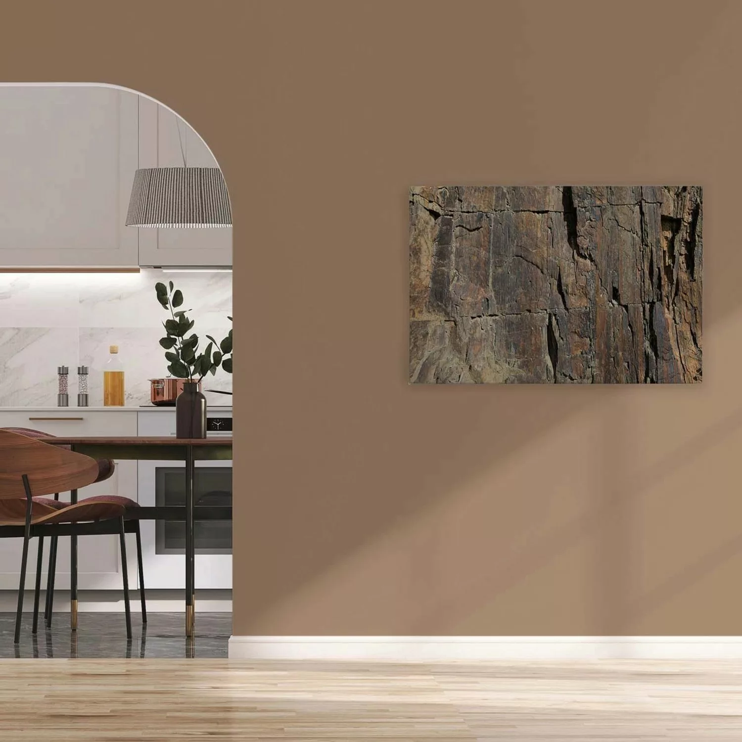 Bricoflor 3D Bild Mit Felsen Grau Braun Leinwandbild In Steinoptik Für Schl günstig online kaufen