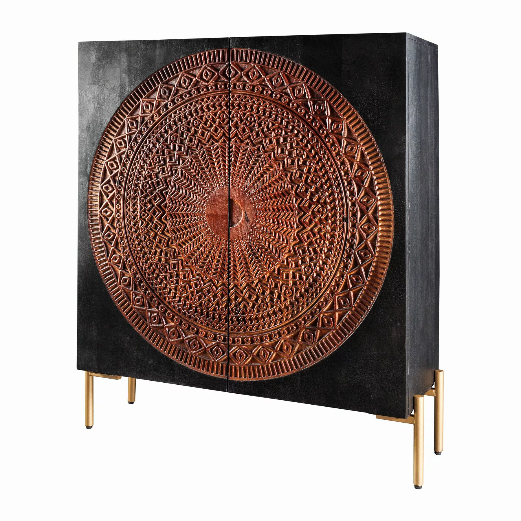 riess-ambiente Highboard MANDALA 120cm schwarz / günstig online kaufen