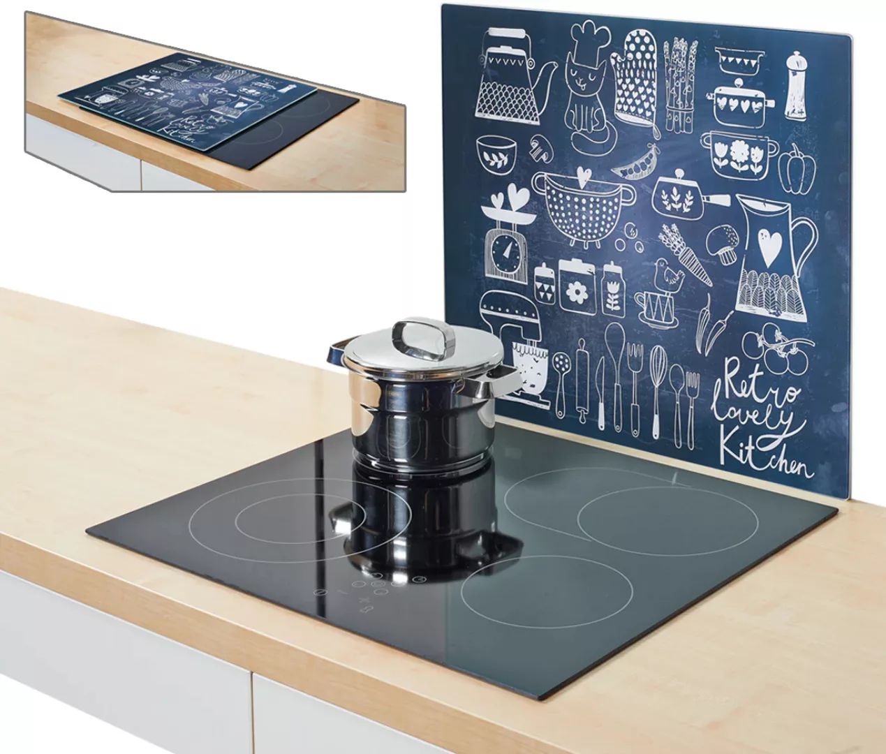 Zeller Present Herdblende-/Abdeckplatte "Lovely Kitchen", (1 tlg.), Silikon günstig online kaufen