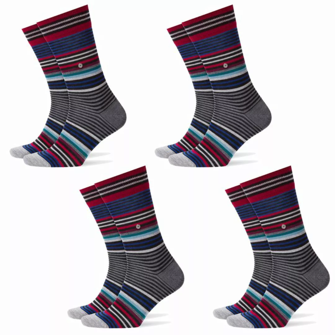Burlington 4er Pack Herren Socken STRIPE - Streifenmuster, 40-46 (4x 1 Paar günstig online kaufen