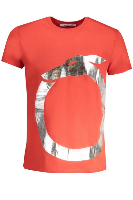 Trussardi T-Shirt Herren Kurzarm T-Shirt Rot mit Rundhals & günstig online kaufen