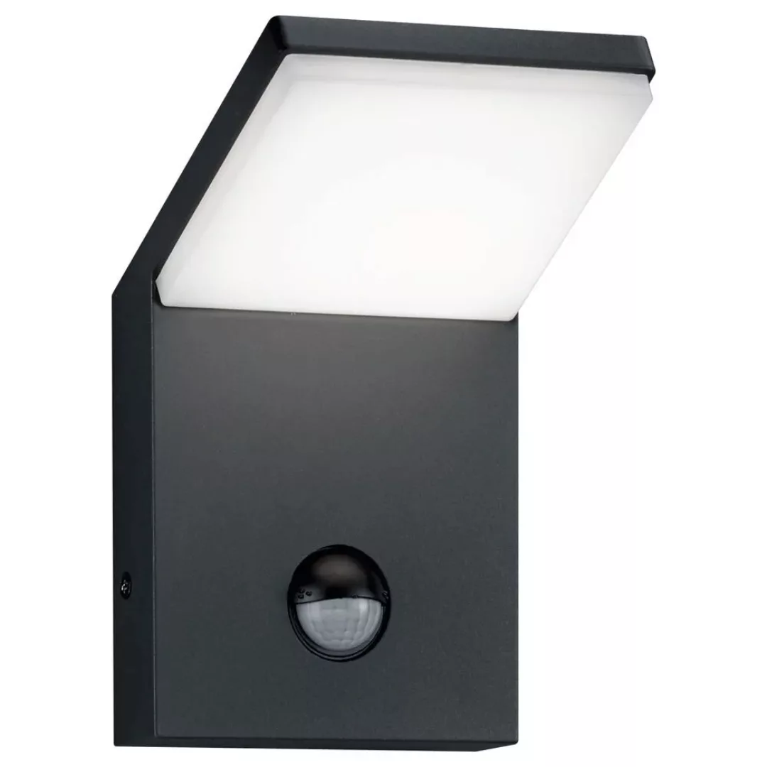 LED Wandleuchte in Anthrazit und Weiß 9W 900lm IP54 mit Bewegungsmelder günstig online kaufen