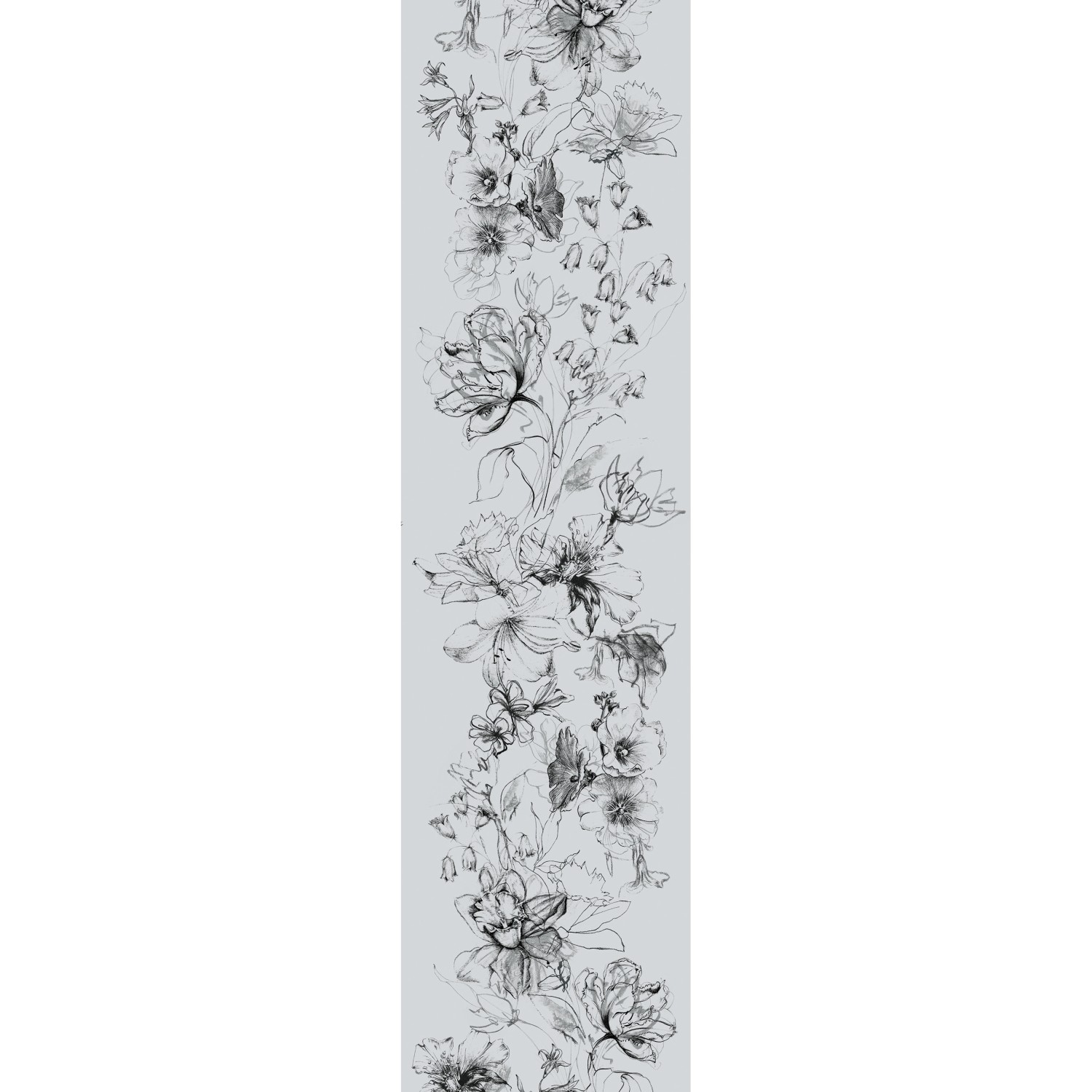 Marburg Vliestapete Blumen Crushed-Optik Modern 270 cm x 70 cm Grau günstig online kaufen