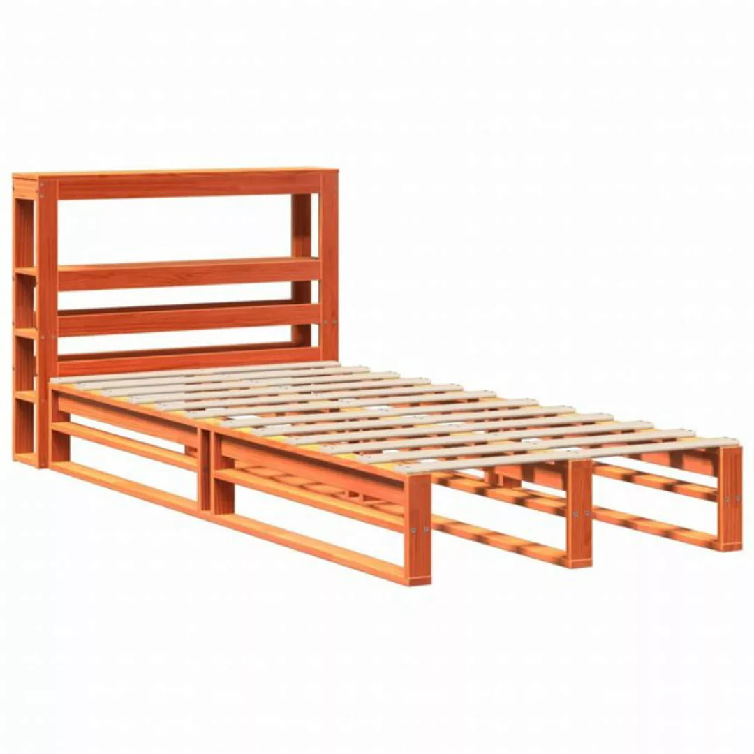 vidaXL Bett, Massivholzbett ohne Matratze Wachsbraun 75x190 cm Kiefernholz günstig online kaufen