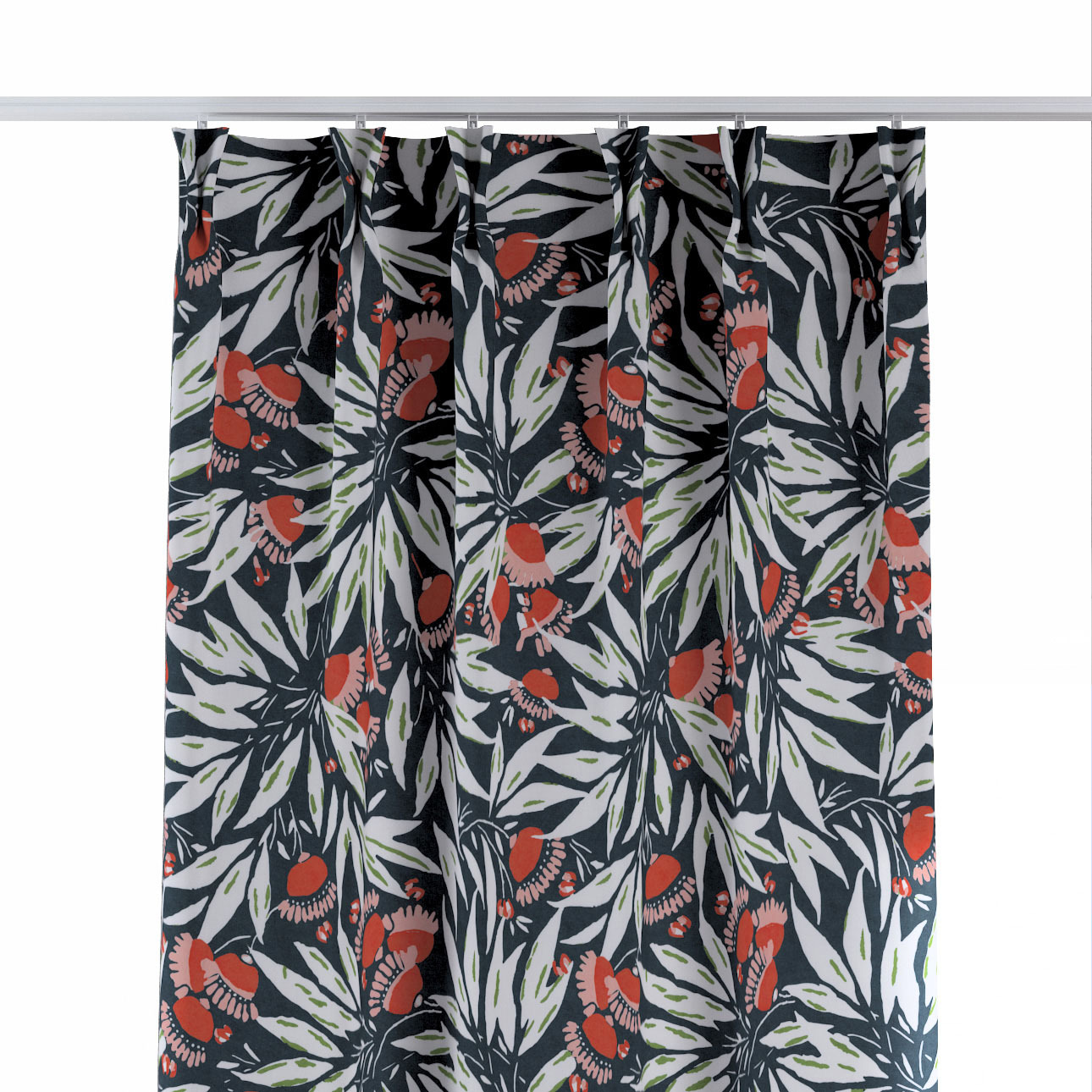 Vorhang mit flämischen 2-er Falten, dunkelblau-rot, Eden (144-20) günstig online kaufen
