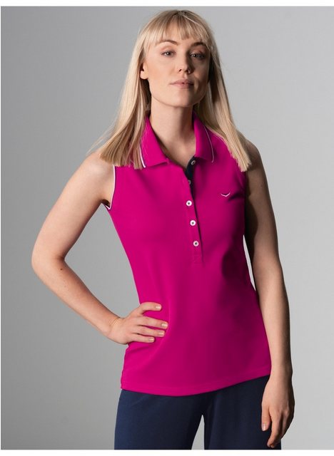 Trigema Shirttop TRIGEMA Ärmelloses Poloshirt mit kontrastfarbigen Akzenten günstig online kaufen