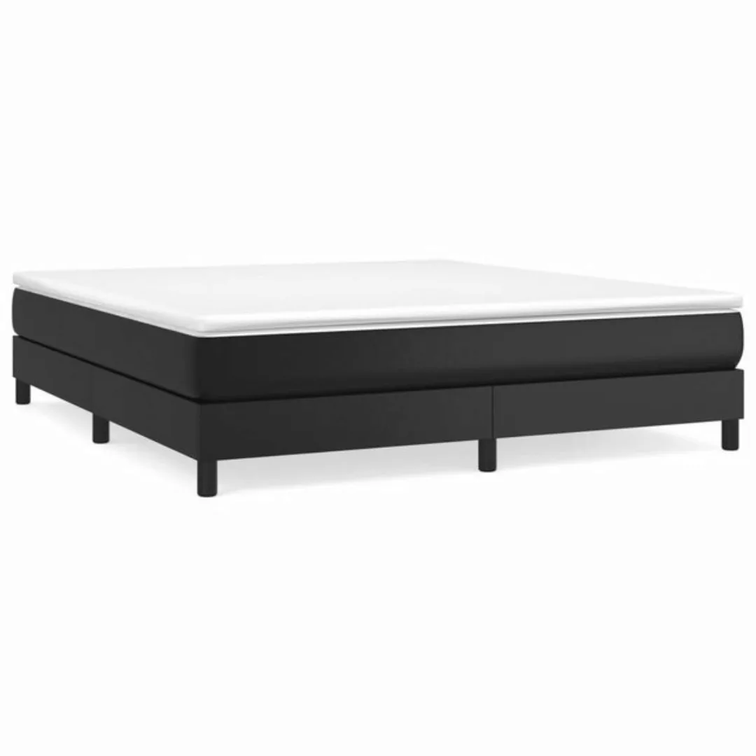 vidaXL Bettgestell Boxspringbett mit Matratze Schwarz 180x200 cm Kunstleder günstig online kaufen