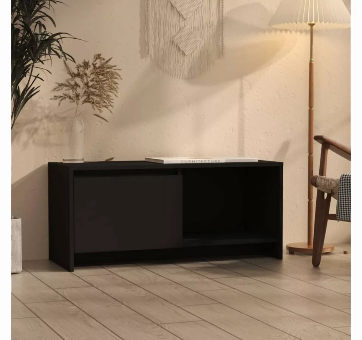 furnicato TV-Schrank Schwarz 90x35x40 cm Holzwerkstoff günstig online kaufen