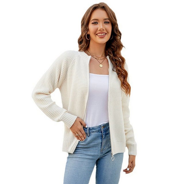 Nebelmeer Strickjacke Einfache Reißverschluss-Pulloverjacke für Herbst und günstig online kaufen