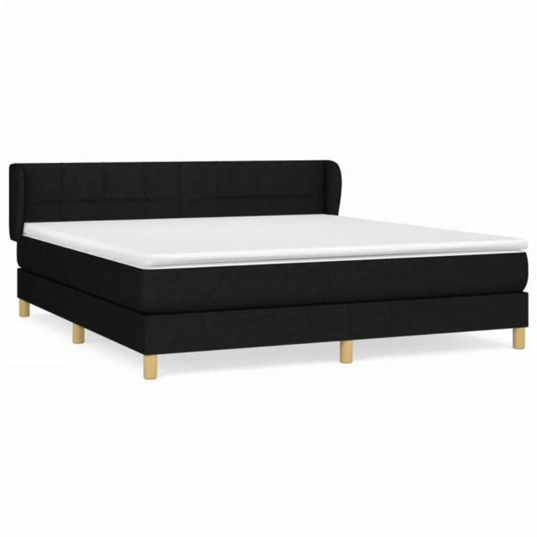 vidaXL Bettgestell Boxspringbett mit Matratze Schwarz 180x200 cm Stoff Bett günstig online kaufen