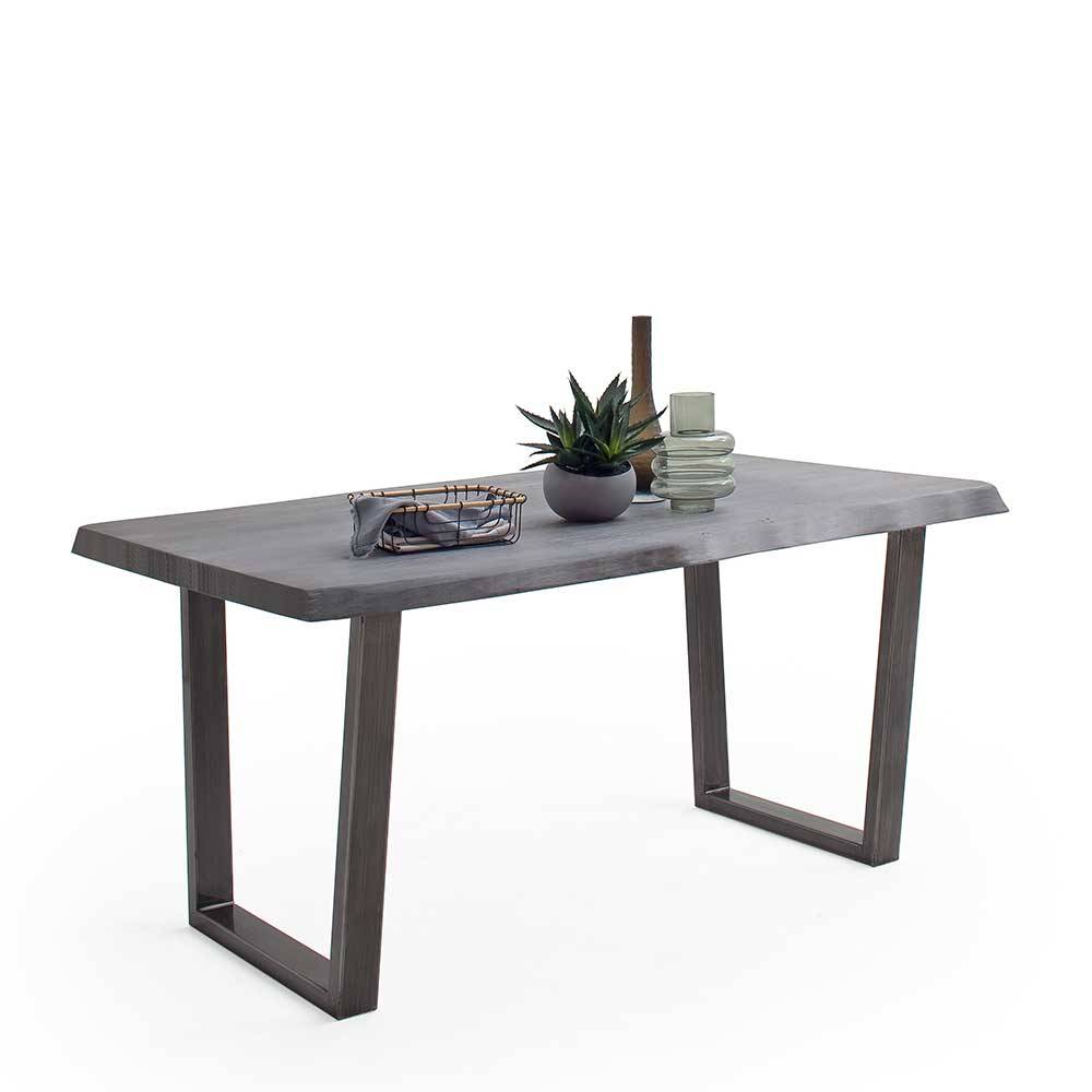 Esstisch Holztisch mit Baumkante aus Akazie Massivholz günstig online kaufen