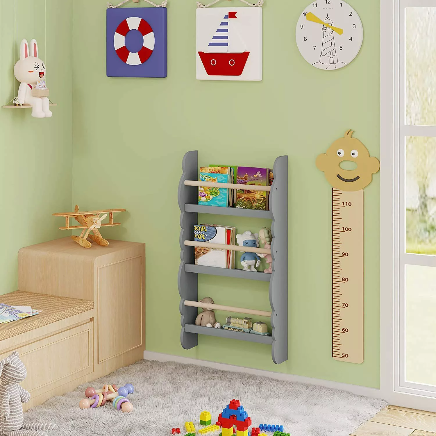 Woltu Wandregal, 1-tlg., Kinder Bücherregal, Bücher-Organizer günstig online kaufen