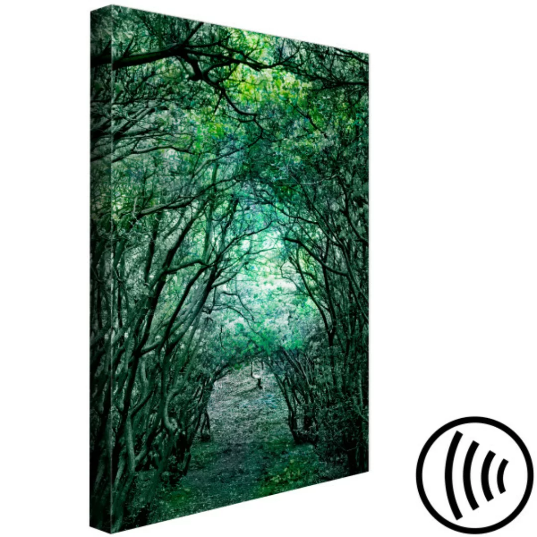 Wandbild Waldwildnis - grüne Baumlandschaft, die eine Einheit bilden XXL günstig online kaufen