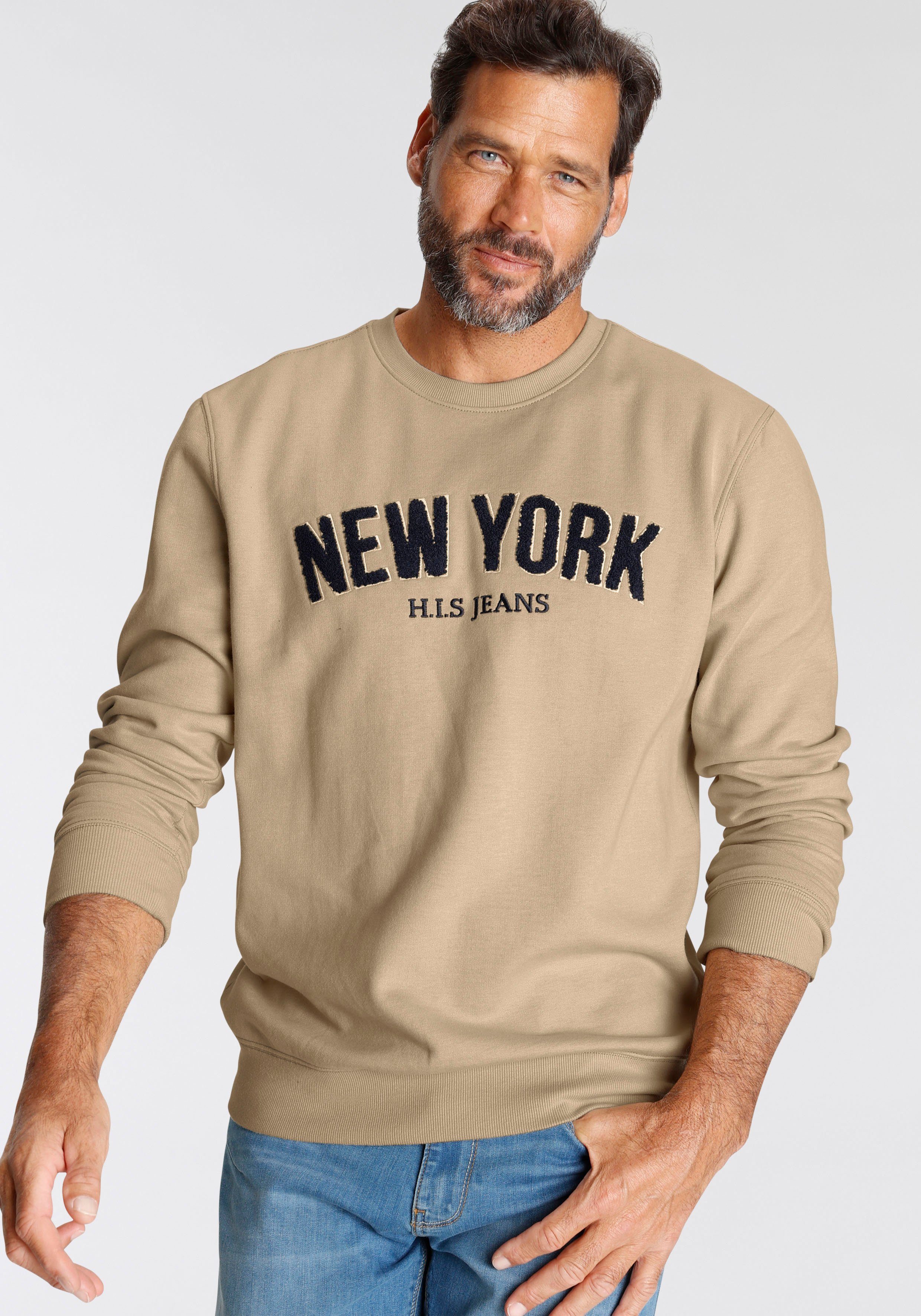 H.I.S Sweater, Langarm, lockere Passform, bestickte Optik, Rundhalsausschni günstig online kaufen