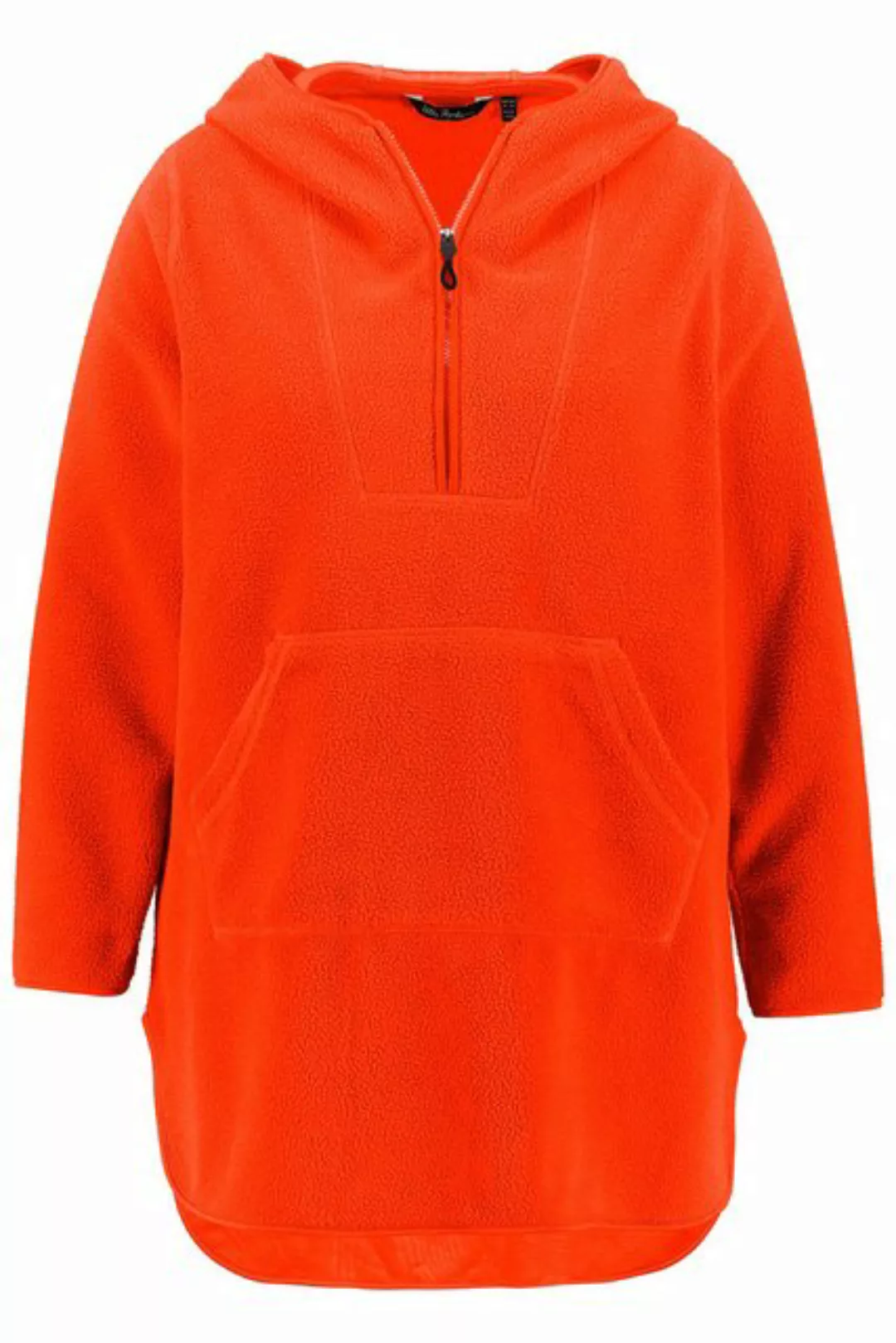 Ulla Popken Sweatshirt Long-Teddy-Fleecepullover Kapuze Zipper Langarm günstig online kaufen