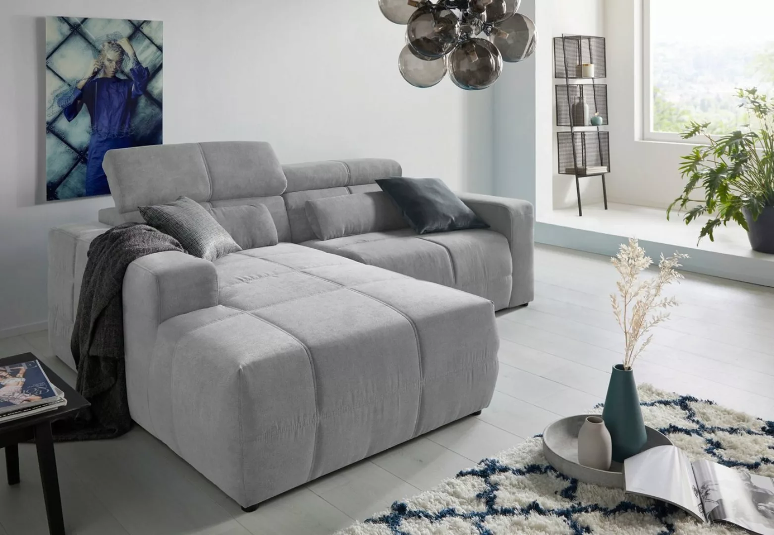 DOMO collection Ecksofa Brandon kleine Ausführung B/T/H: 214/100/80 cm, Mit günstig online kaufen