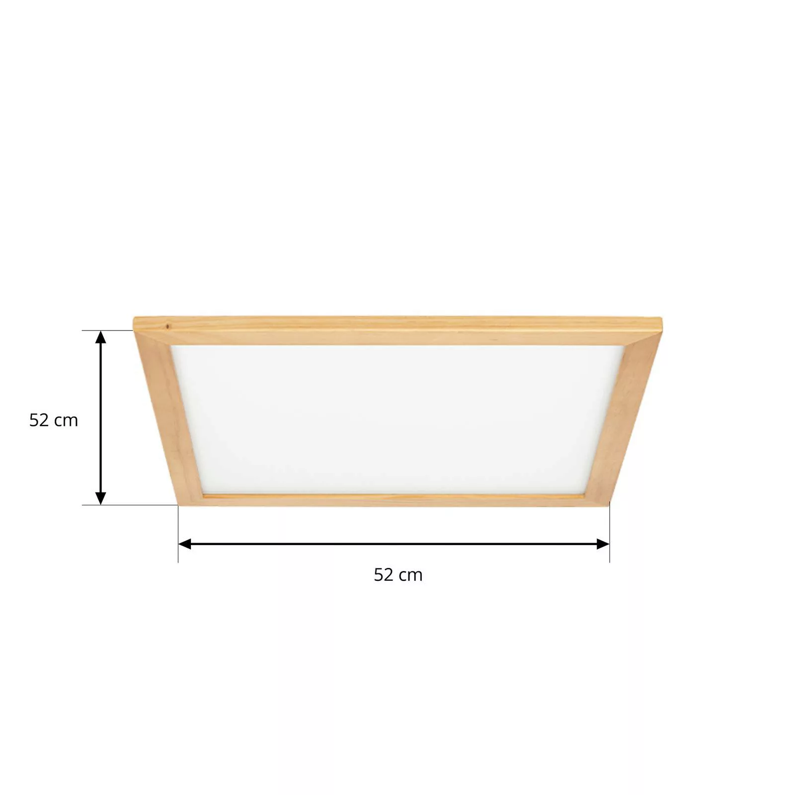 Lucande Joren LED-Deckenleuchte eckig Holz 52cm günstig online kaufen