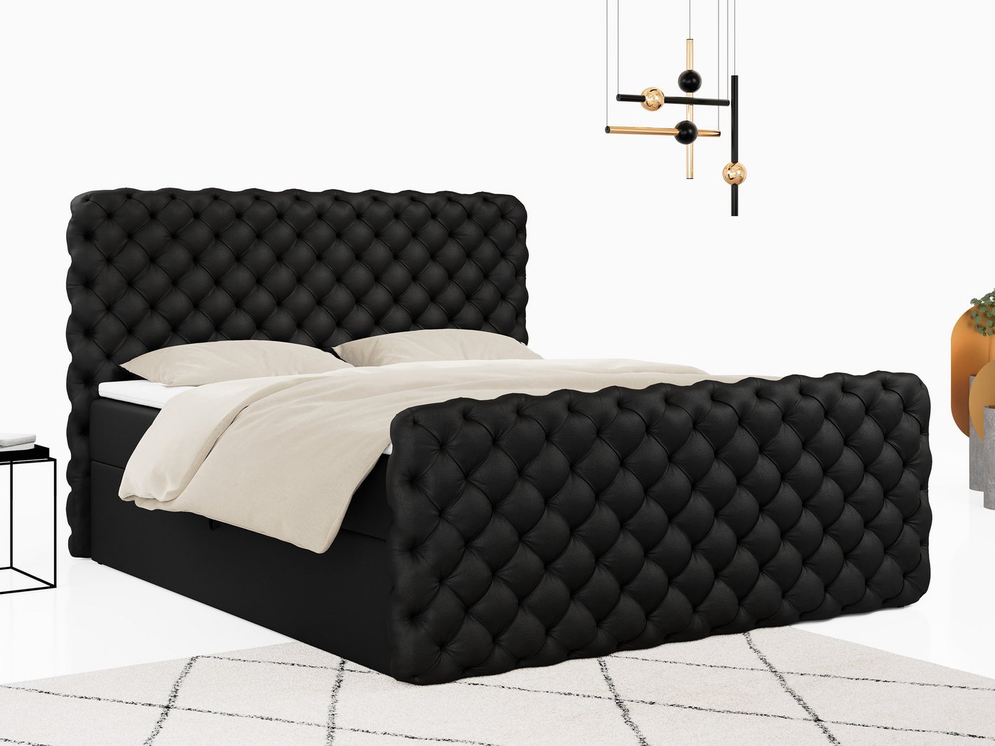 MKS MÖBEL Boxspringbett CALVARDO LUX, Modern Polsterbett mit Bettkasten und günstig online kaufen