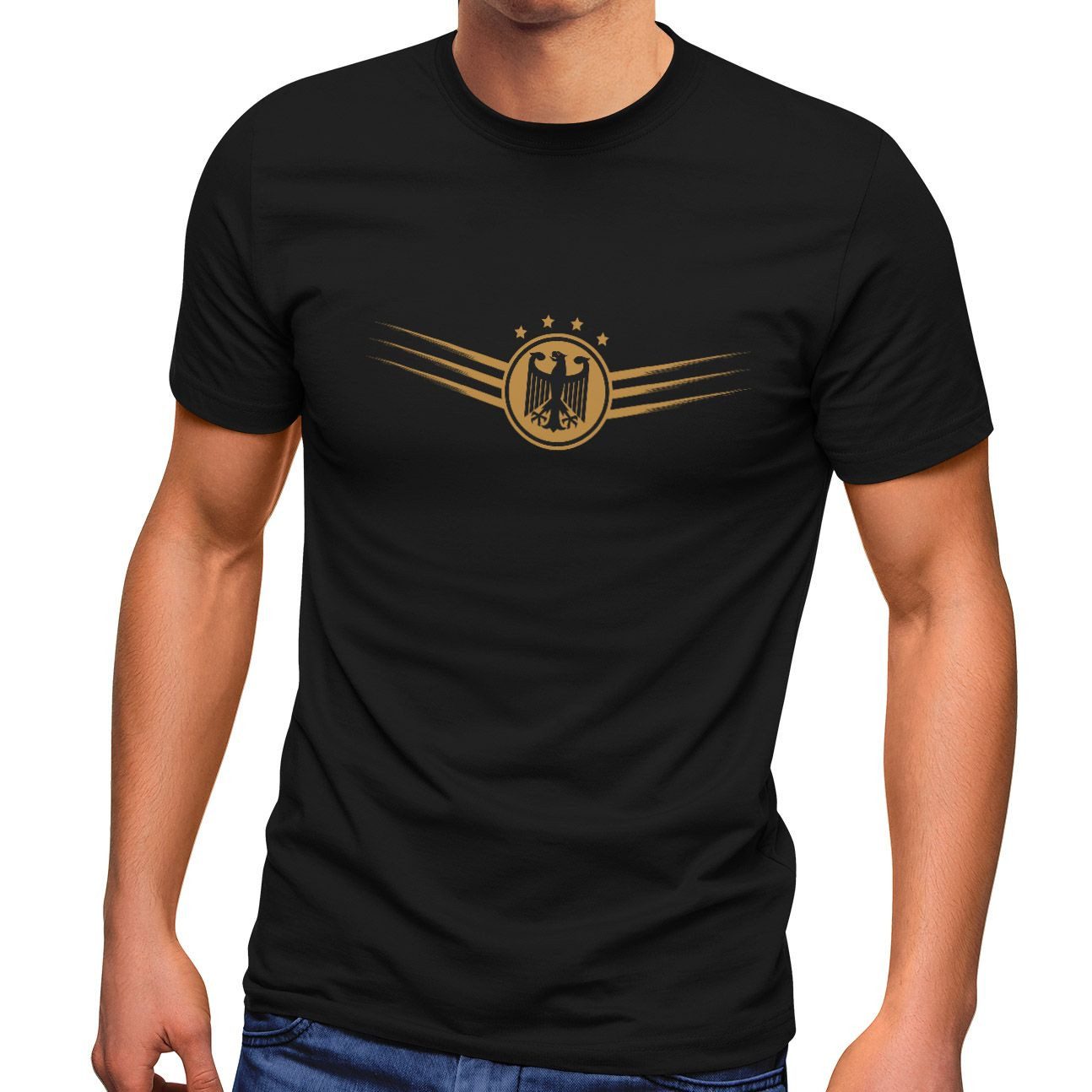 MoonWorks Print-Shirt Herren T-Shirt Deutschland Fußball günstig online kaufen