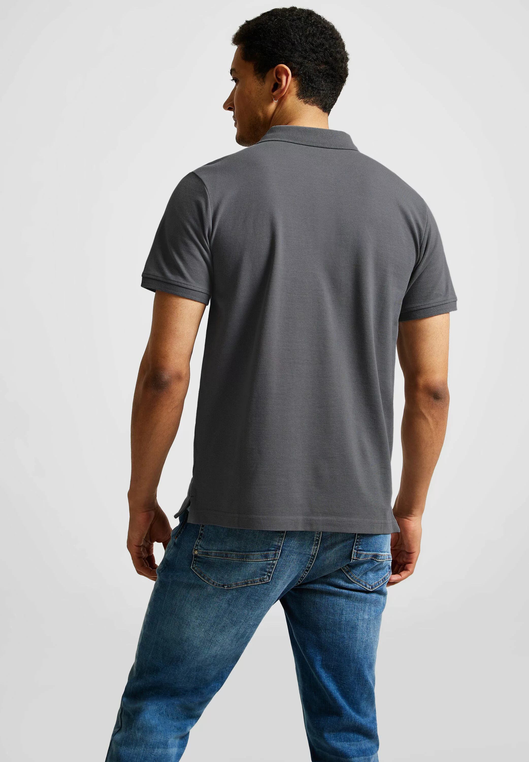 STREET ONE MEN Poloshirt, in Unifarbe günstig online kaufen