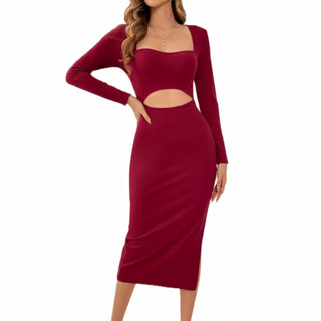 RUZU UG Abendkleid Sexy Taillen-Hüftwickelrock mit hohlem Seitenschlitz günstig online kaufen