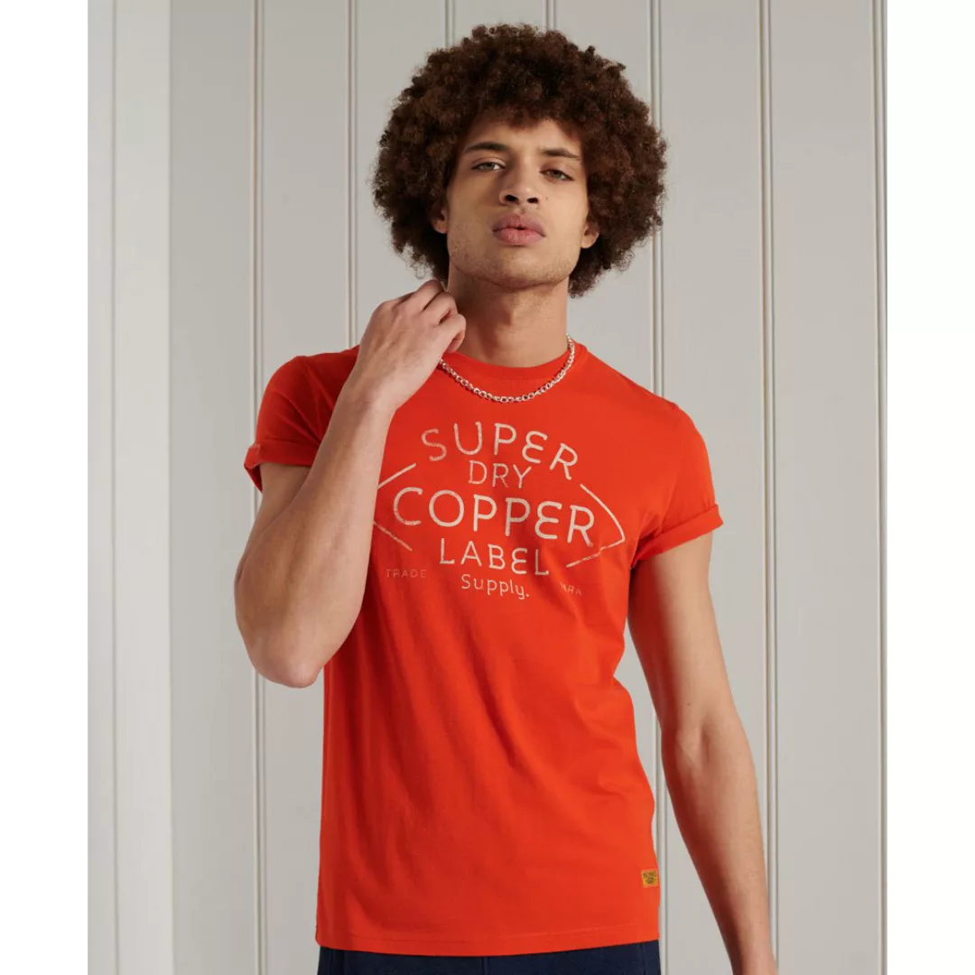 Superdry Workwear Graphic 185 Kurzarm T-shirt 2XL Volcanic Lava Orange günstig online kaufen