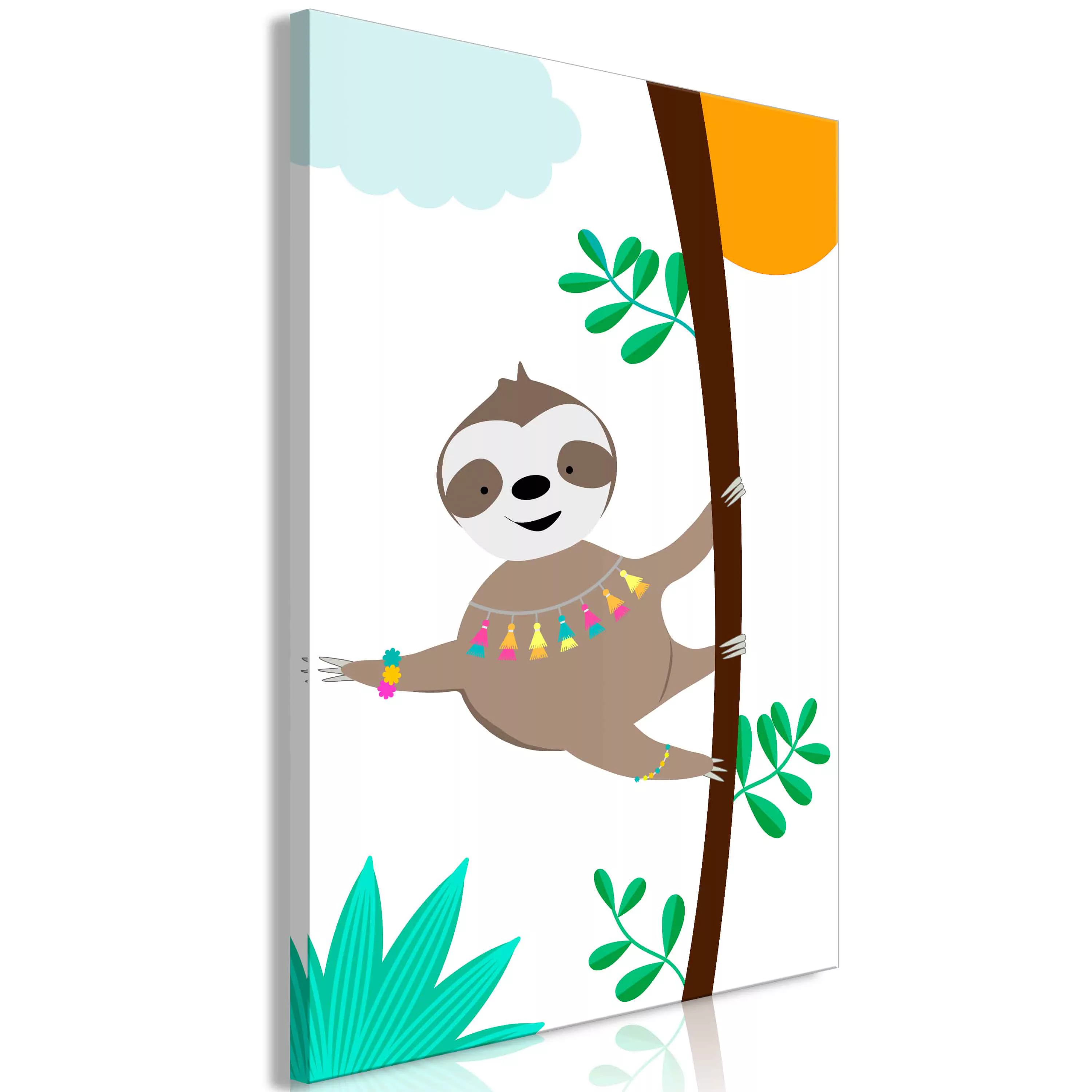 Wandbild - Happy Sloth (1 Part) Vertical günstig online kaufen