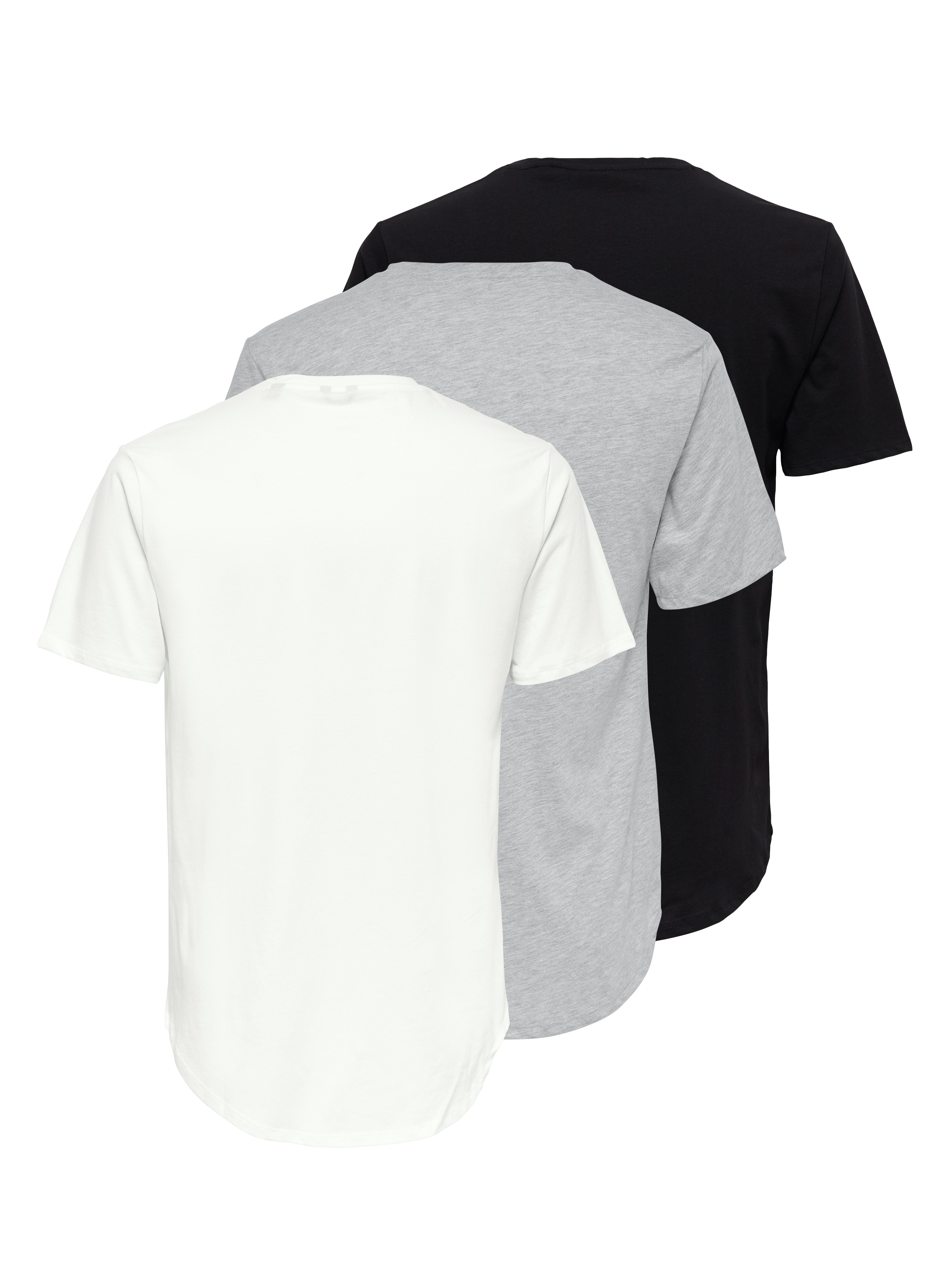 ONLY & SONS Rundhalsshirt "ONSMATT LONGY SS TEE 3-PACK", (Packung, 3 tlg.) günstig online kaufen
