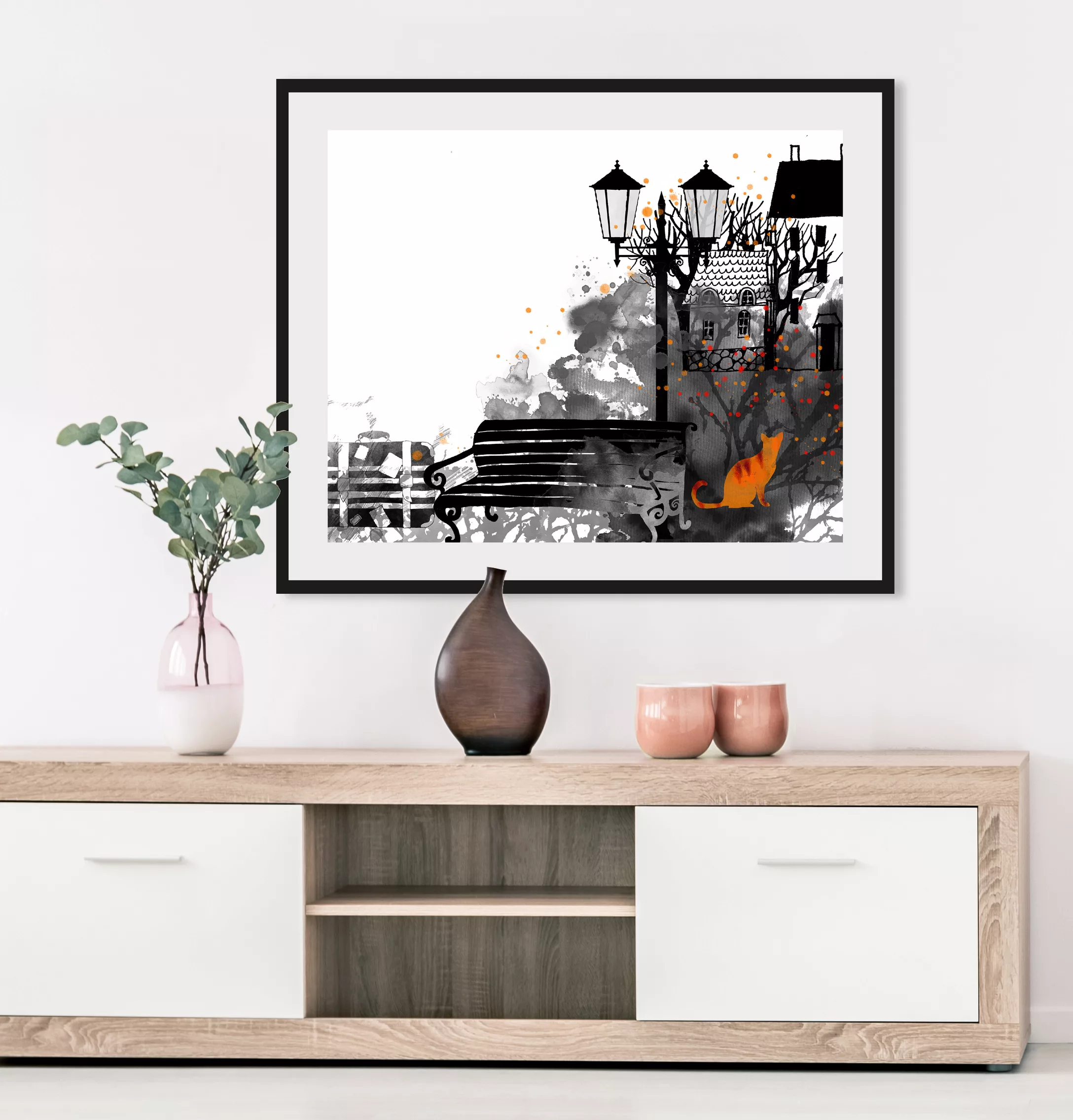 queence Bild »Park«, Katze-Katzenbilder-Stadt-Gebäude, HD Premium Poster-Dr günstig online kaufen