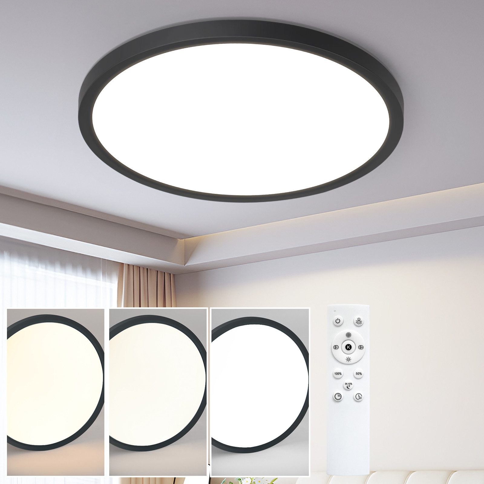 Nettlife LED Deckenleuchte Badezimmer Flach 30CM günstig online kaufen