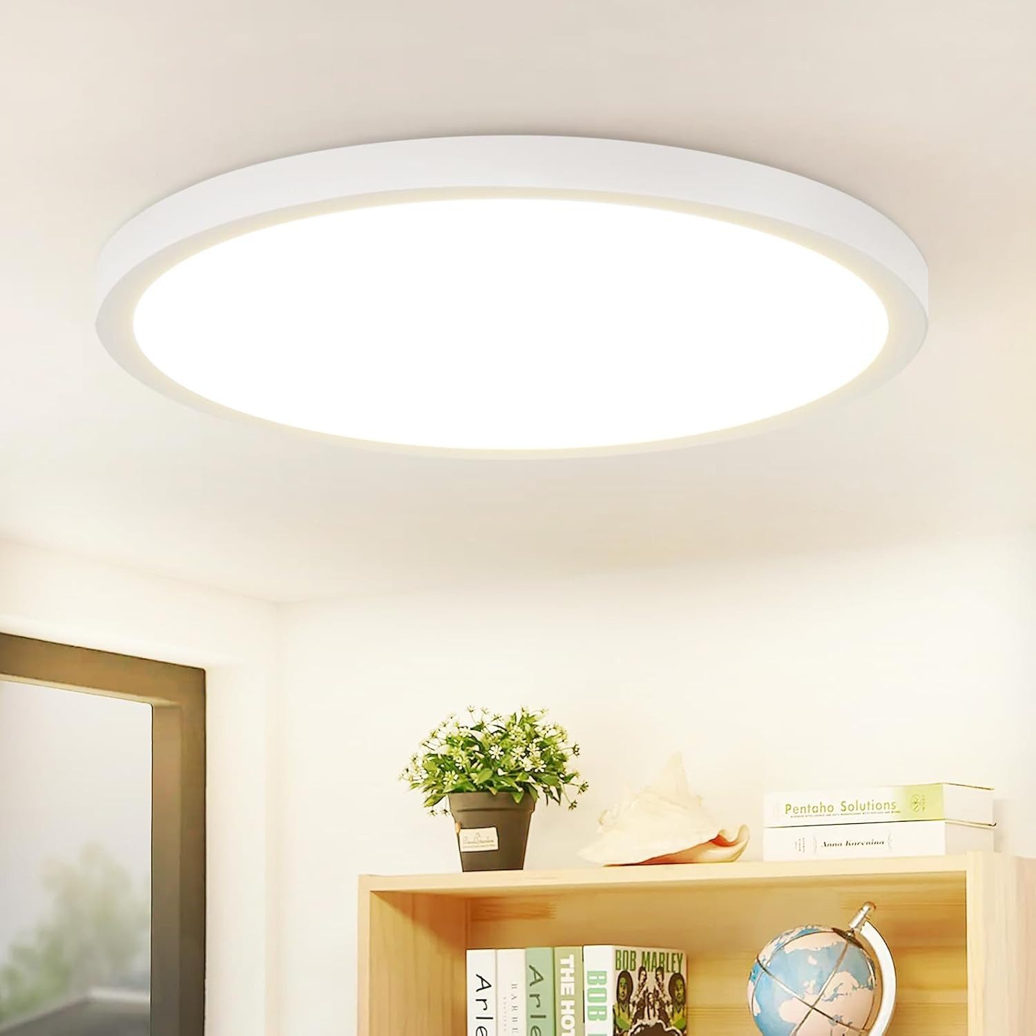 Nettlife LED Panel Deckenleuchte Schwarz Rund günstig online kaufen