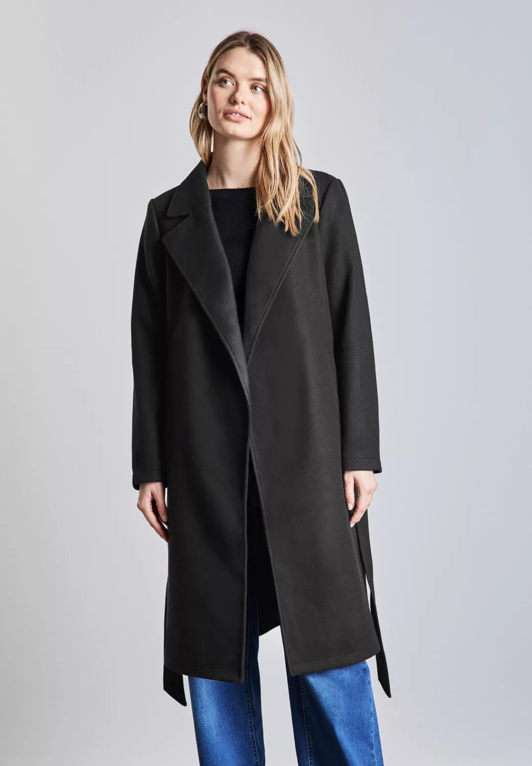 STREET ONE Langjacke, ohne Kapuze, mit Bindegürtel günstig online kaufen