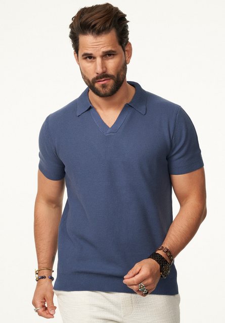 SOULSTAR Poloshirt mit offenem Kragen Herren Kurzarm Strick Polo-Hemd T-Shi günstig online kaufen