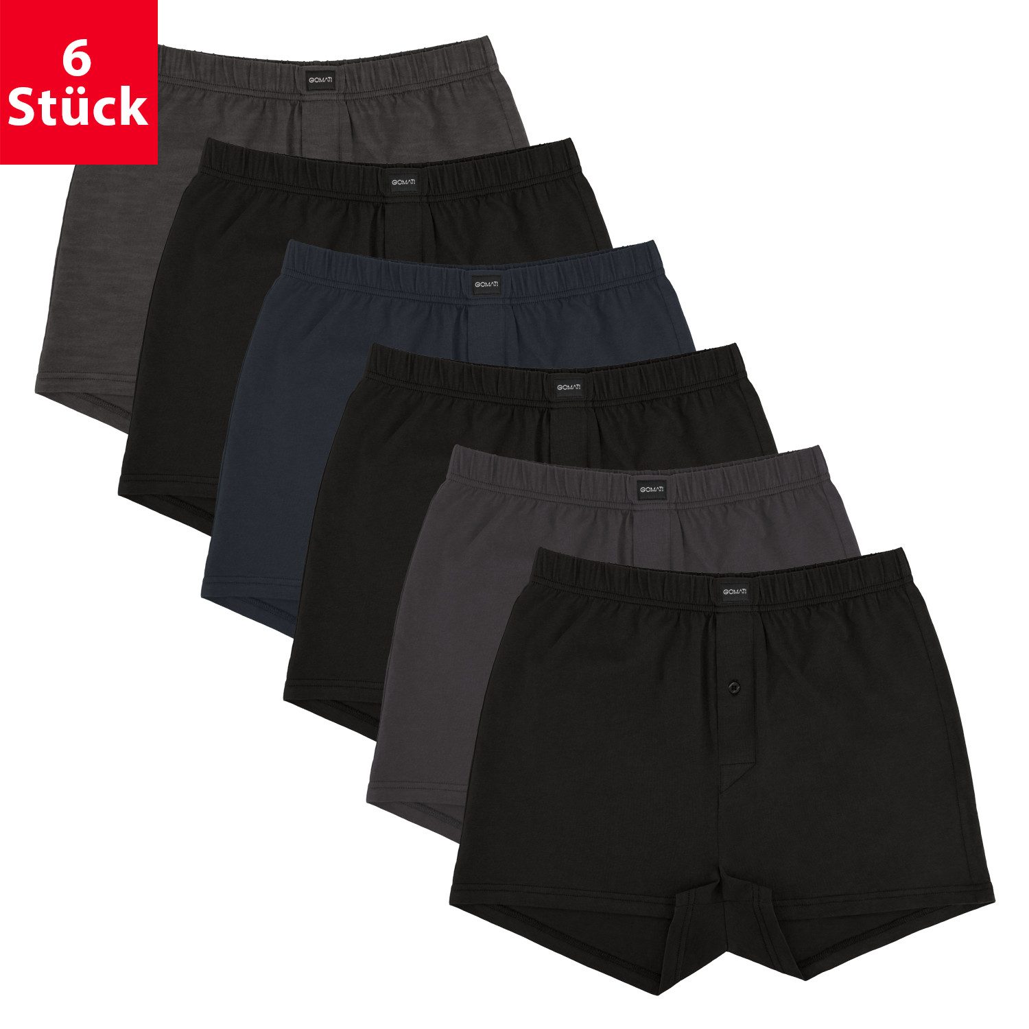 Gomati Boxershorts 6er Pack Herren Jersey günstig online kaufen