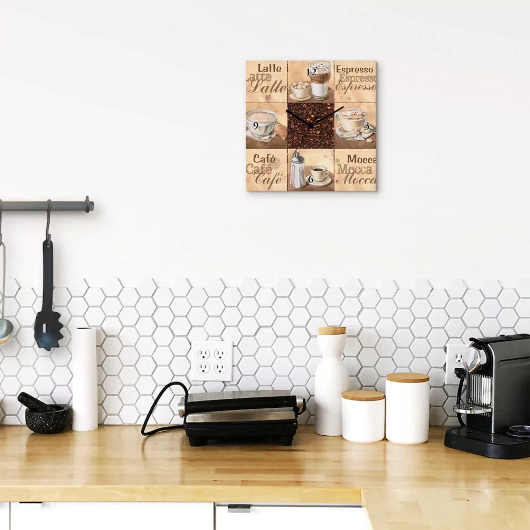 Artland Wanduhr "Kaffee Collage II" günstig online kaufen