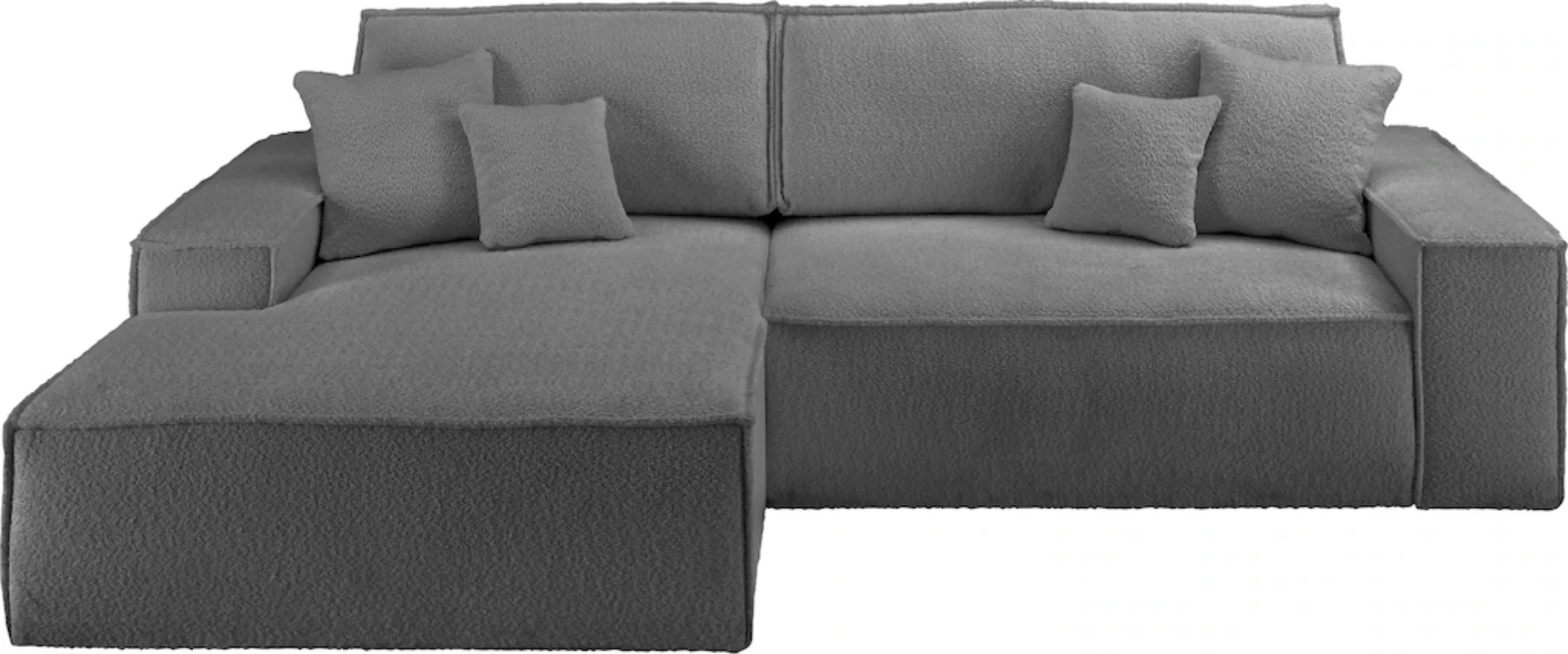 andas Ecksofa "Finnley Schlafsofa 267 cm in Bouclé, Struktur fein u. Cord, günstig online kaufen