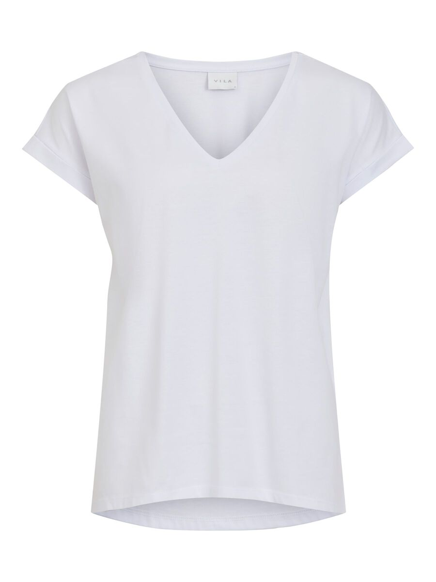 VILA Basic-v-ausschnitt T-shirt Damen White günstig online kaufen